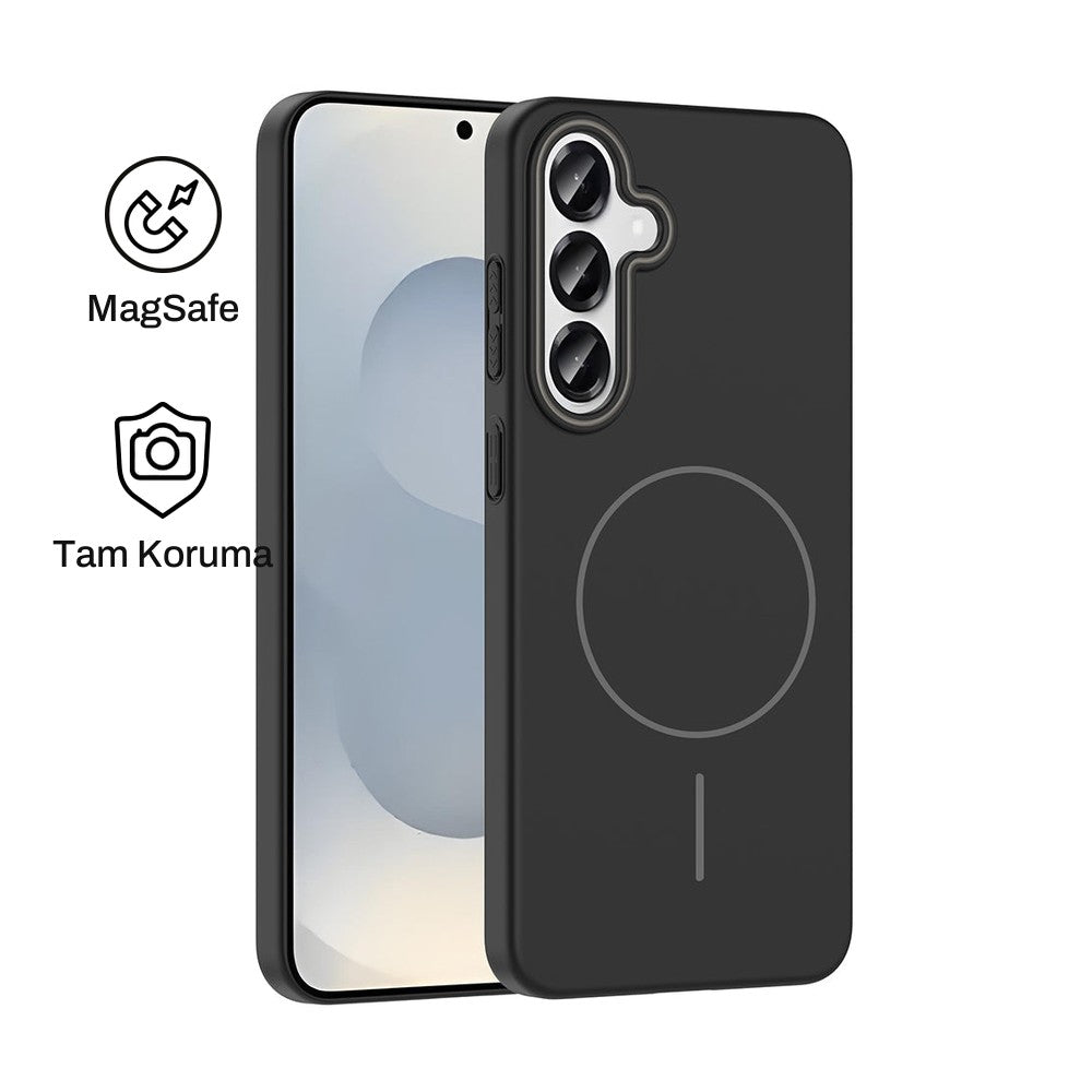 Samsung S25 Raye Sert Telefon Kılıfı - Siyah | bastcase - Ön ve Arka Görünüm