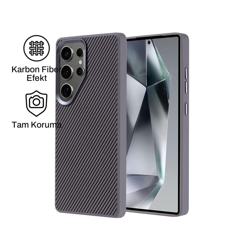 Samsung S25 Ultra ile Uyumlu Carbon Telefon Kılıfı | bastcase