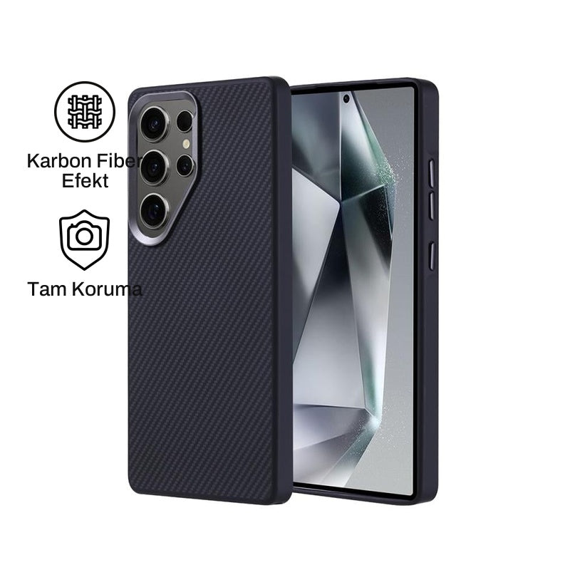 Samsung S25 Ultra ile Uyumlu Carbon Telefon Kılıfı | bastcase