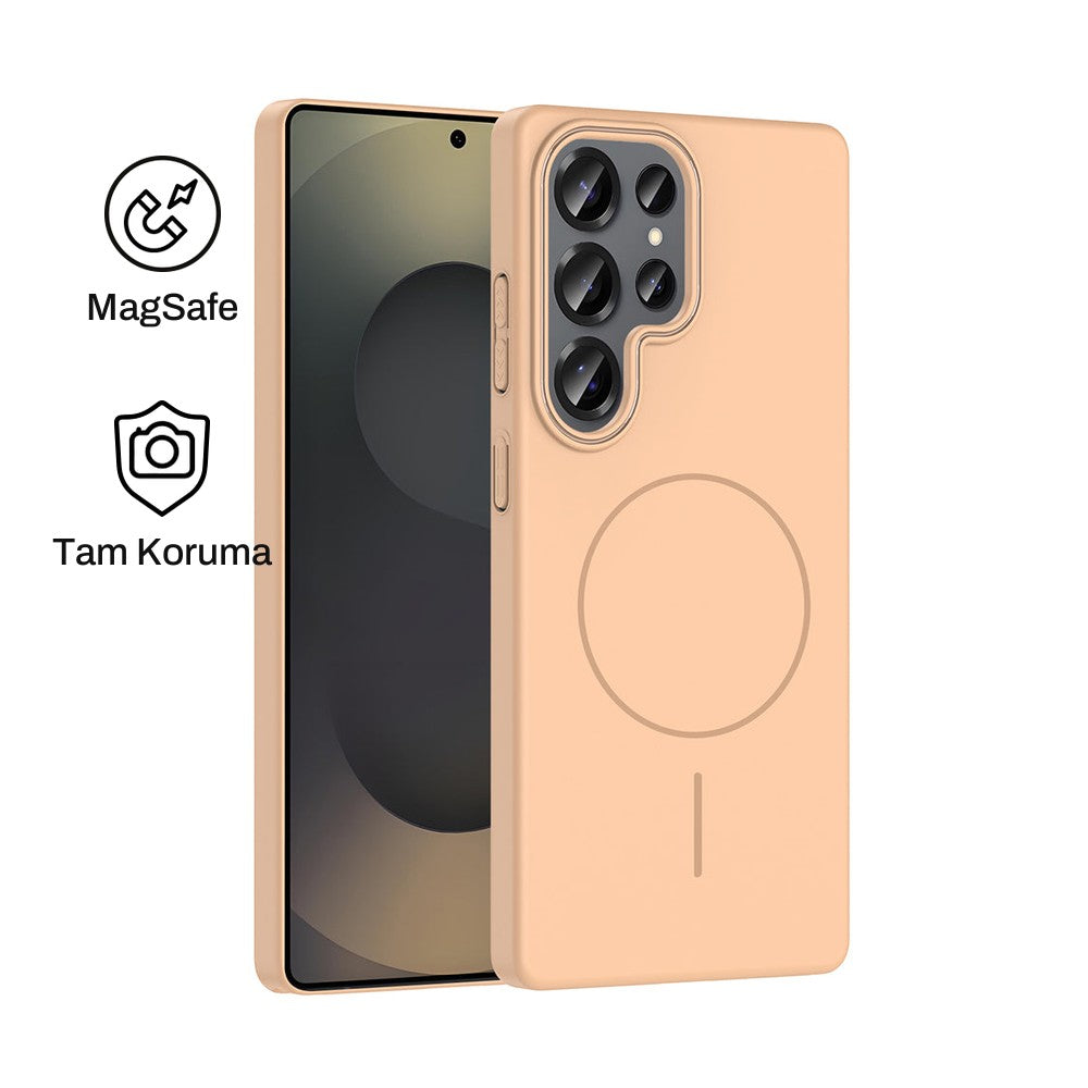Samsung S25 Ultra Raye Sert Telefon Kılıfı - Desert Titanyum | bastcase - Ön ve Arka Görünüm