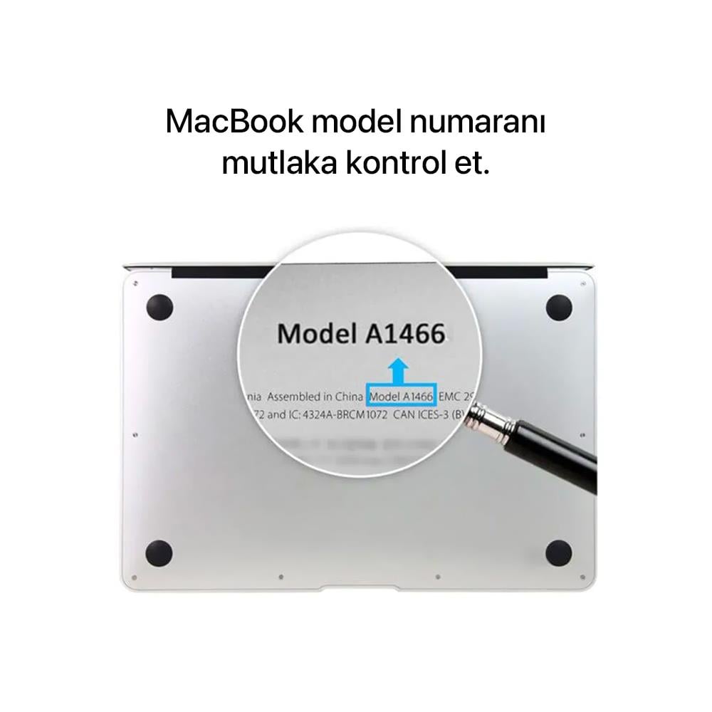 MacBook Air 13.3" 2018-2020 Simli Siyah Kılıf