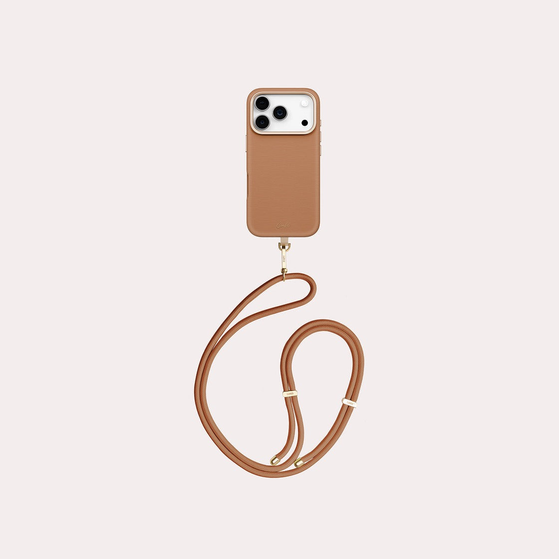 iPhone 17 Pro ile Uyumlu Coehl MagSafe Destekli Askı İpli Mirelle Telefon Kılıfı - Kahverengi