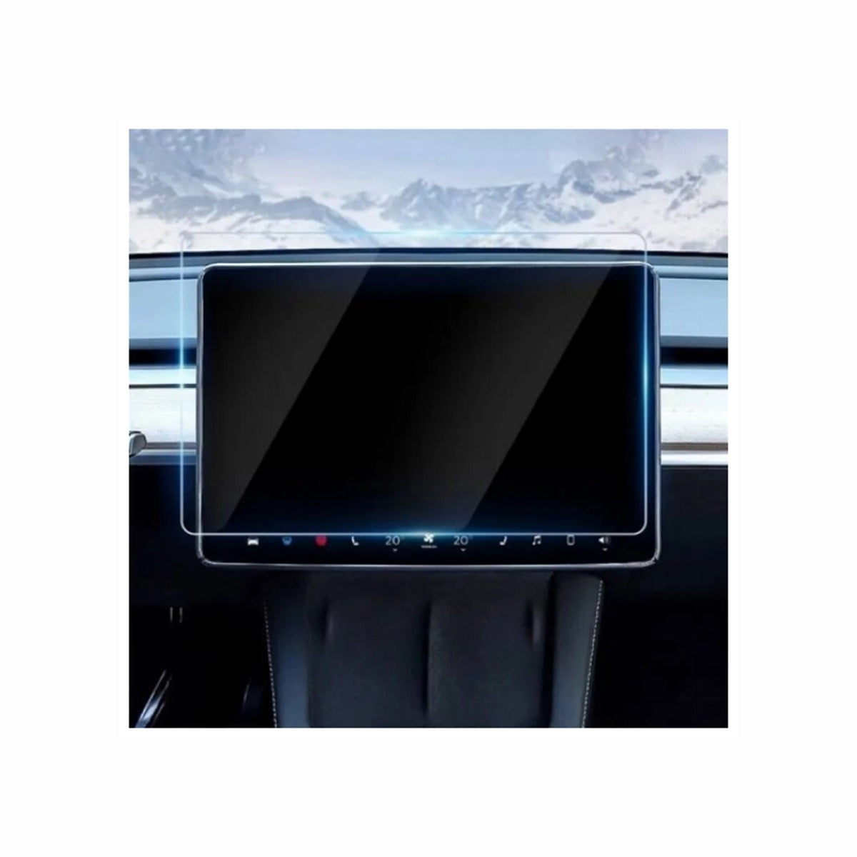 Tesla Model Y 9H Temperli Cam Araç İçi Multimedya 2in1 ile Uyumlu Ekran Koruyucu